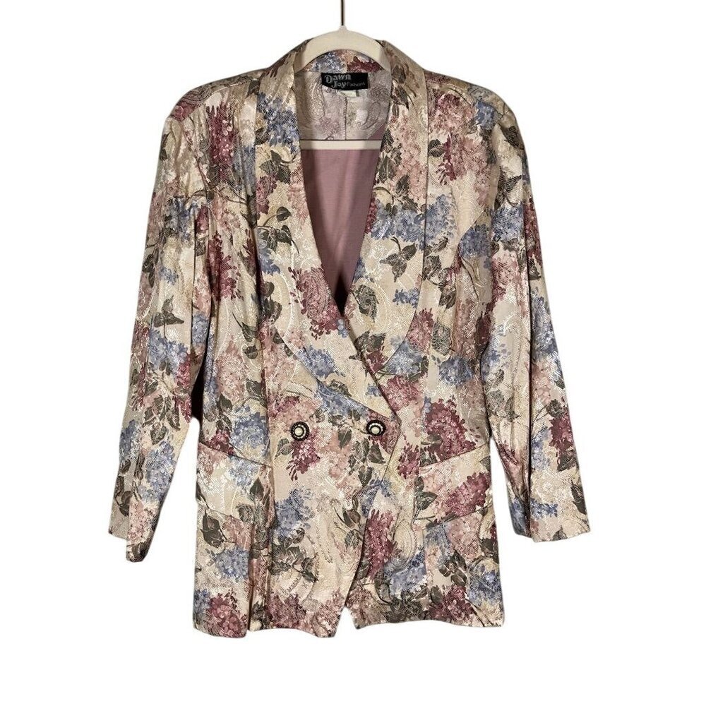 Vintage Floral Jacket 11 Pink 1980 Tapestry Old Money Classic Preppy Cottagecore
